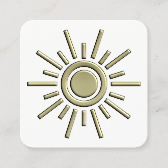 Sun Symbol 01 - Gold Square Business Card (Front)