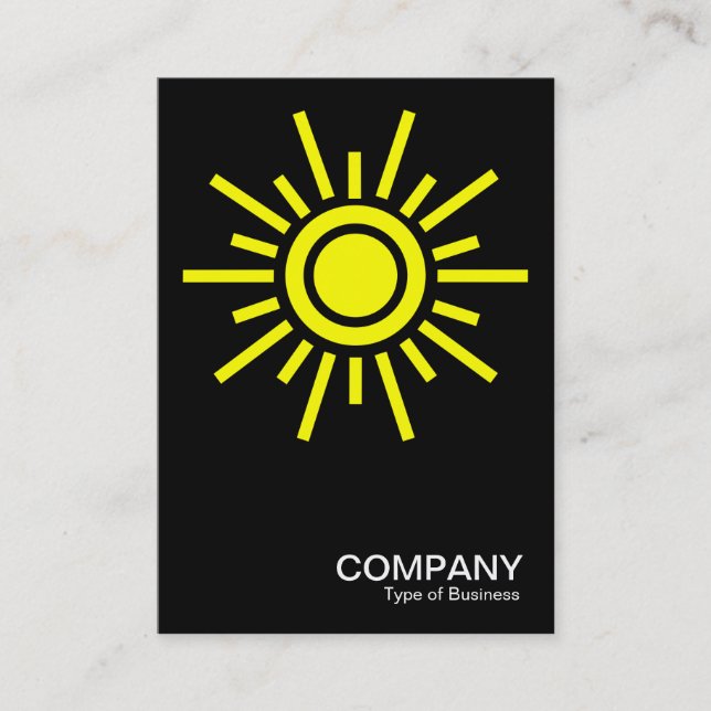 Sun Symbol 02 - Yellow on Black Business Card (Front)