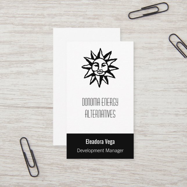 Sun Symbol Business Card (Front/Back In Situ)