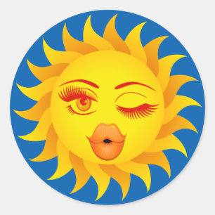 Sun Symbol - Sun Kissed Classic Round Sticker