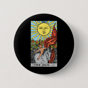 Sun Tarot Card Rider Waite 6 Cm Round Badge