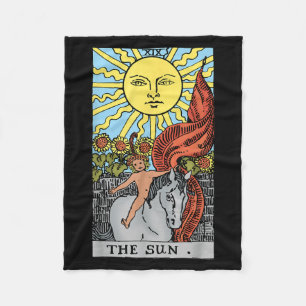Sun Tarot Card Rider Waite Fleece Blanket