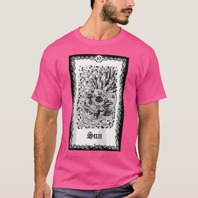 Sun Tarot Card Shirt Skull Goth Punk Tee Magic Occ (Front)