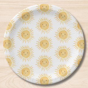 Sun-themed Baby Shower Paper Plate