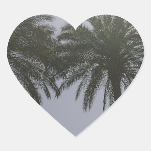 Sun Trees Egypt. Heart Sticker (Front)