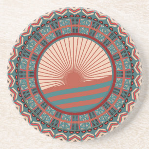 Sun Tribal Mandala Sandstone Coaster