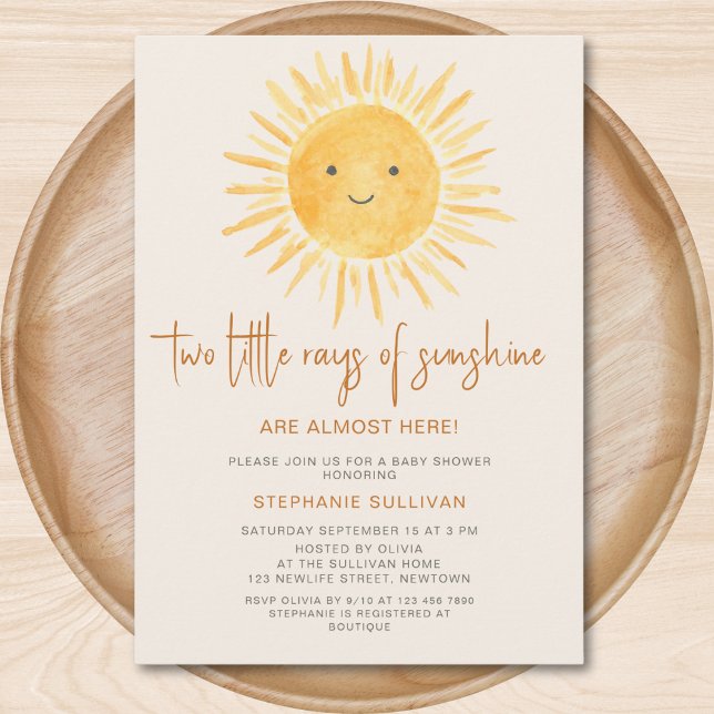 Sun Twins Baby Shower Invitation (Creator Uploaded)