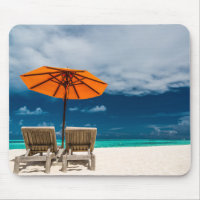 Sun Umbrella On Sandy Beach |Maldives