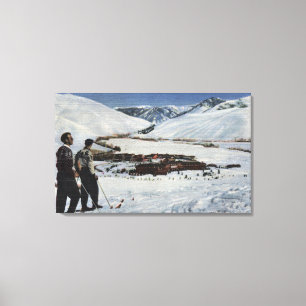 Sun Valley, ID - Winter Scene of Sun Valley Canvas Print