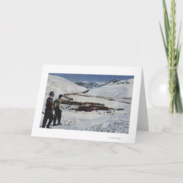 Sun Valley, ID - Winter Scene of Sun Valley Holiday Card (Front)