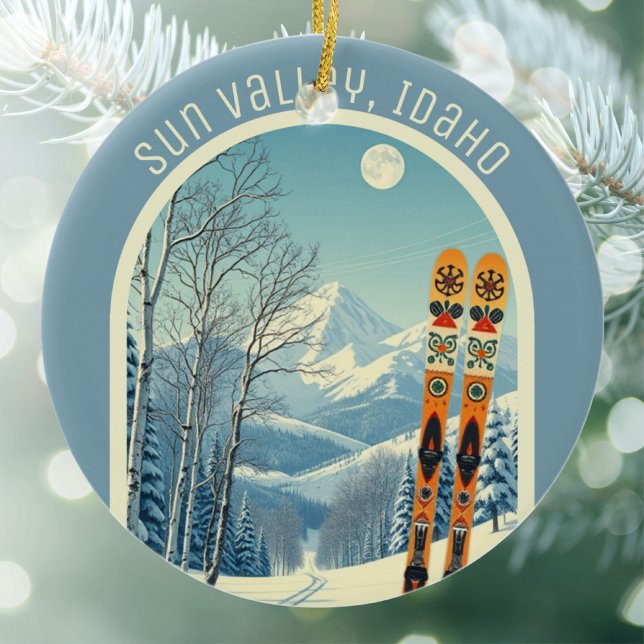 Sun Valley Idaho ski souvenir  Ceramic Tree Decoration (Creator Uploaded)