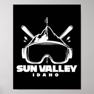Sun Valley Idaho Souvenir Skiing Snowboarding Poster