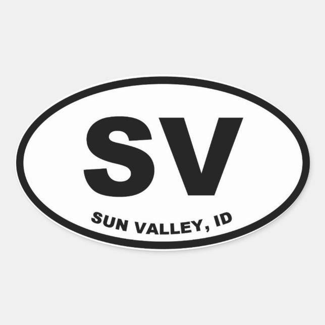 Sun Valley, Idaho SV Oval Sticker (Front)