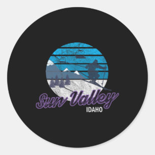 Sun Valley Idaho Usa Ski Resort Snowboarding  Classic Round Sticker