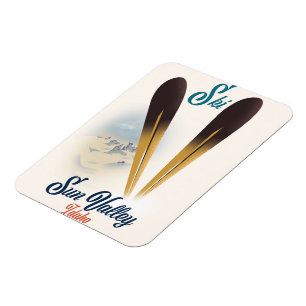 Sun Valley Idaho vintage style ski poster Magnet