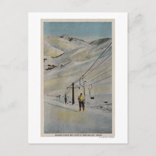 Sun Valley, IDMountain Scene, Ski Lifts in Postcard