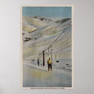 Sun Valley, IDMountain Scene, Ski Lifts in Poster