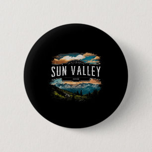 Sun Valley Mountains Idaho Hiking Outdoors Vintage 6 Cm Round Badge