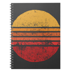 SUN Vintage Grunge Circle Illustrationsvintage, ci Notebook