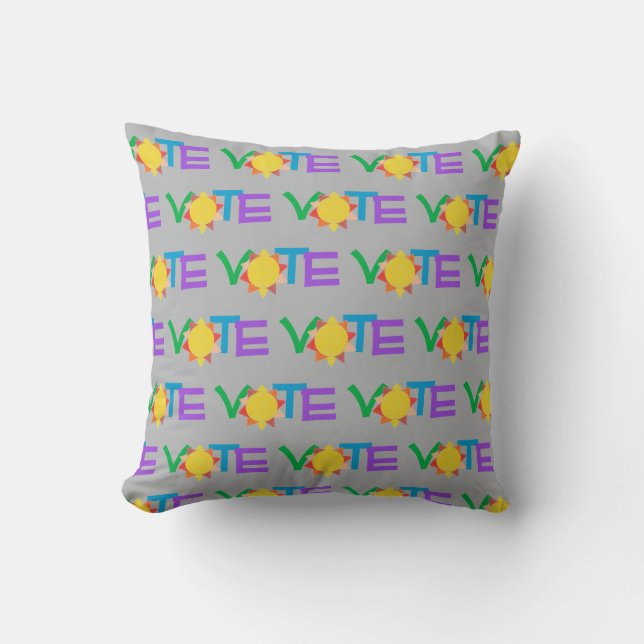 Sun Vote / Fun GOTV Throw Pillow (Front)