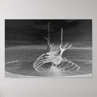 Sun Voyager Sculpture, Iceland, Reverse B/W