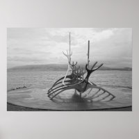 Sun Voyager Sculpture, Reykjavik, Iceland, B/W