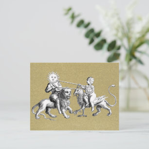 Sun vs. Moon Jousting Match Symbolic Postcard