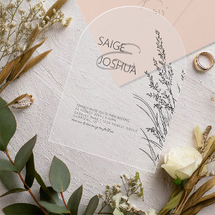 Sun-Washed Garden Wedding ID1283 Acrylic Invitations