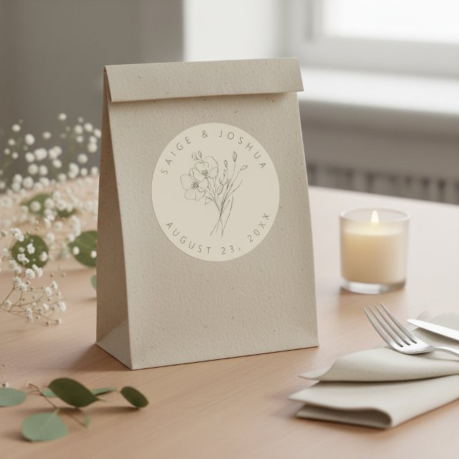 Sun-Washed Garden Wedding ID1283 Classic Round Sticker (Creator Uploaded)