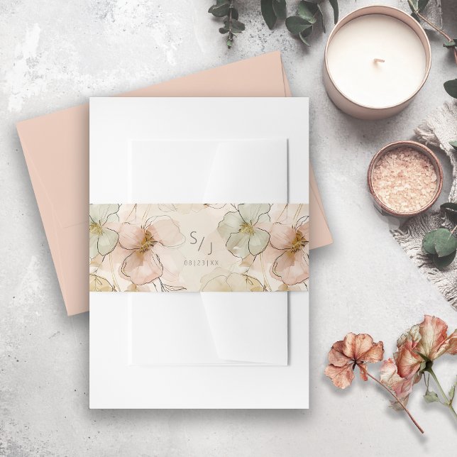 Sun-Washed Garden Wedding ID1283 Invitation Belly Band (Creator Uploaded)