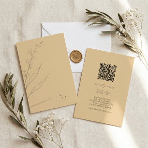Sun-Washed Garden Wedding QR Code ID1283 RSVP Card