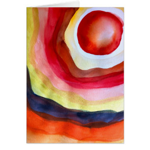 Sun watercolor sunset art
