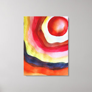 Sun watercolor sunset art canvas print