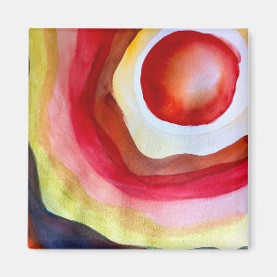 Sun watercolor sunset art magnet
