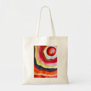 Sun watercolor sunset art tote bag