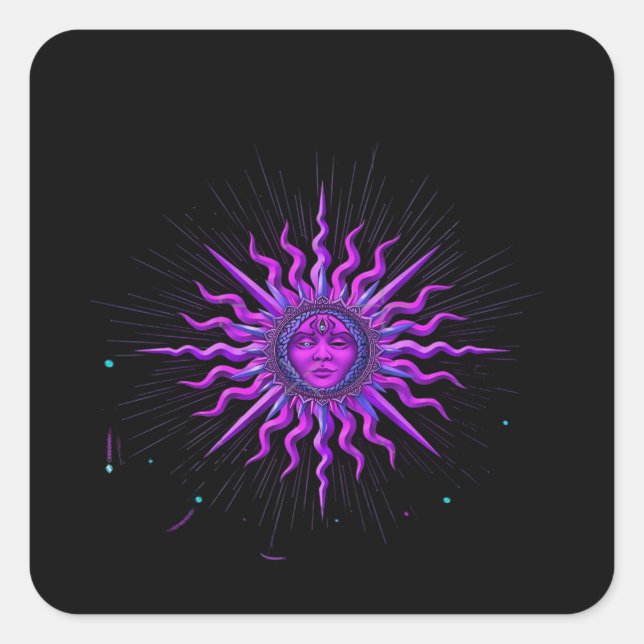 Sun - Whimsigoth Graphic Square Sticker (Front)