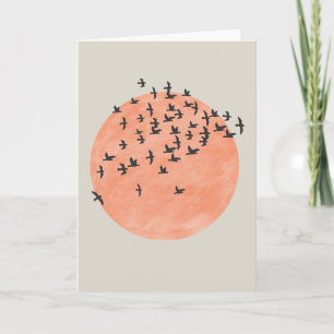 Sun with Flock of Birds Card