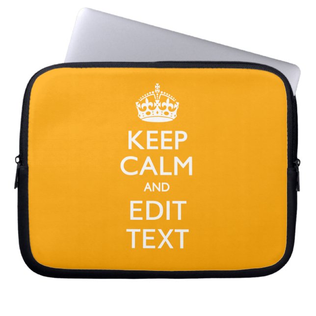 Sun Yellow Background Keep Calm And Your Text Laptop Sleeve (Front)