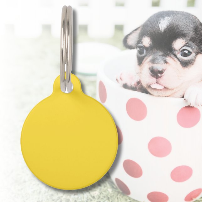 Sun Yellow Solid Colour | Classic Elegant Pet Tag (Creator Uploaded)