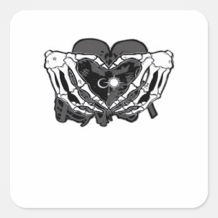 Sunand~1 - Skeleton Heart Hands  Square Sticker