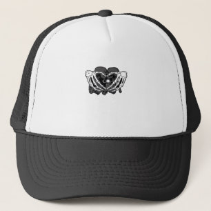 Sunand~1 - Skeleton Heart Hands  Trucker Hat