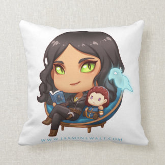Sunaya Reading Chibi Throw Pillow
