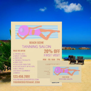 Sunbather, Tanning Salon Advertising Flyer