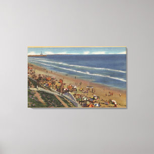 Sunbathers Looking Towards Belmont Shores Canvas Print
