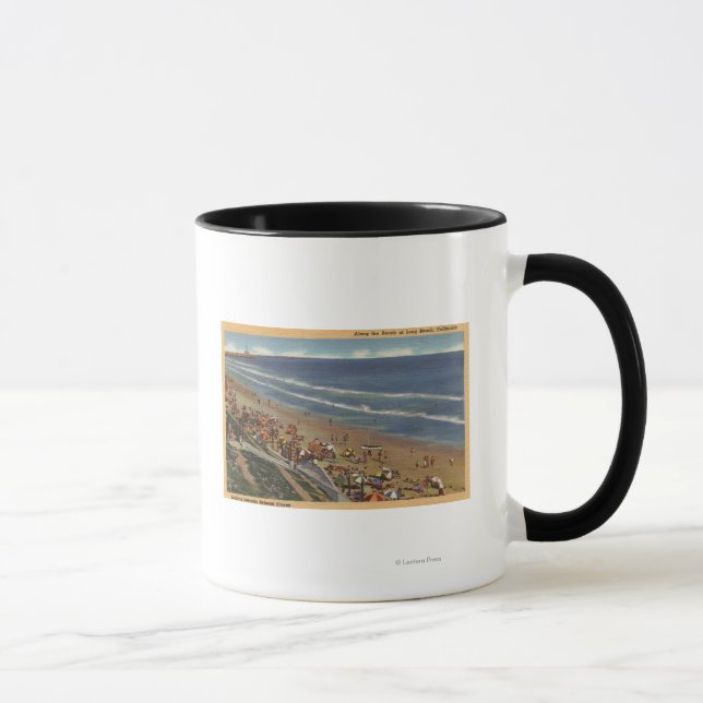 Sunbathers Looking Towards Belmont Shores Mug (Right)