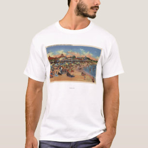 Sunbathers & Swimmers on Boardwalk & Beach T-Shirt