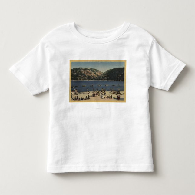 Sunbathers & Swimmers on the Beach Toddler T-Shirt (Front)