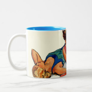 Sunbathers Two-Tone Coffee Mug