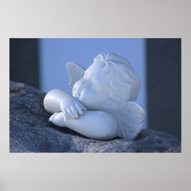 Sunbathing angel Sweet cherub figurine CC0127  Poster (Front)