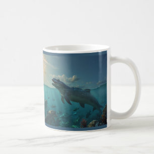 Sunbathing Mosasaurs (Dinosaur Art) Mug